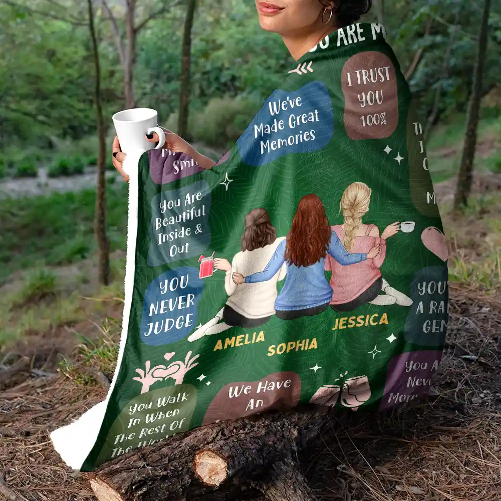 10 Reasons Why You Are My Bestie Backside - Personalized Fleece Blanket, Sherpa Blanket - Image 5