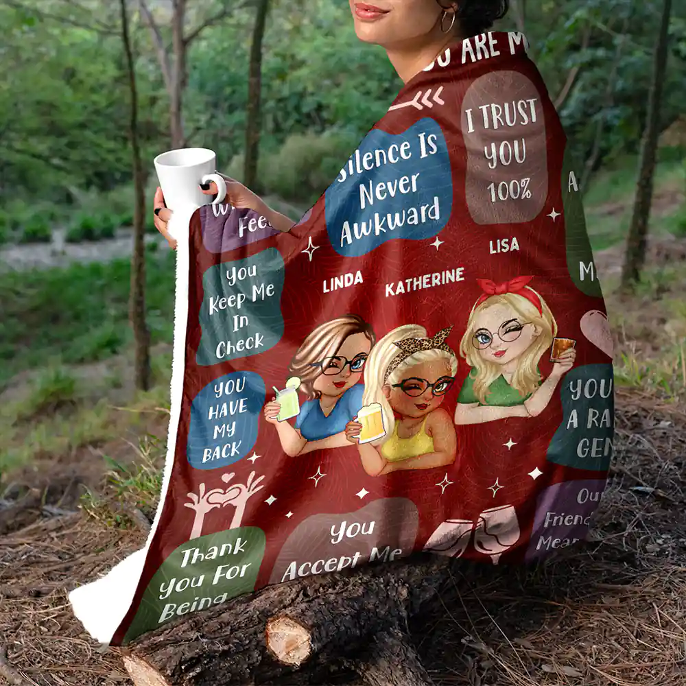 10 Reasons Why You Are My Bestie Friendship - Personalized Fleece Blanket, Sherpa Blanket - Image 6