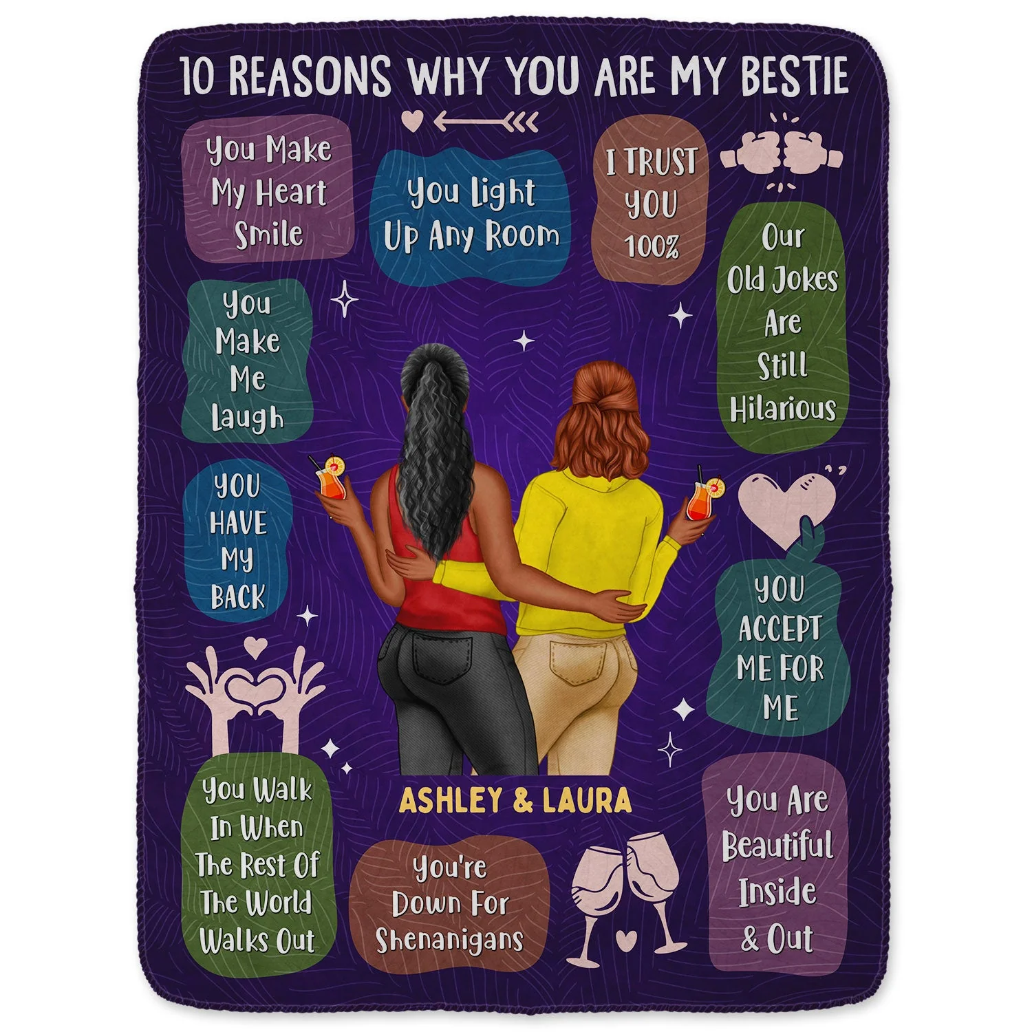 10 Reasons Why You Are My Bestie - Holiday, Birthday, Loving Gift For Friends, Colleagues - Personalized Fleece Blanket - Image 2