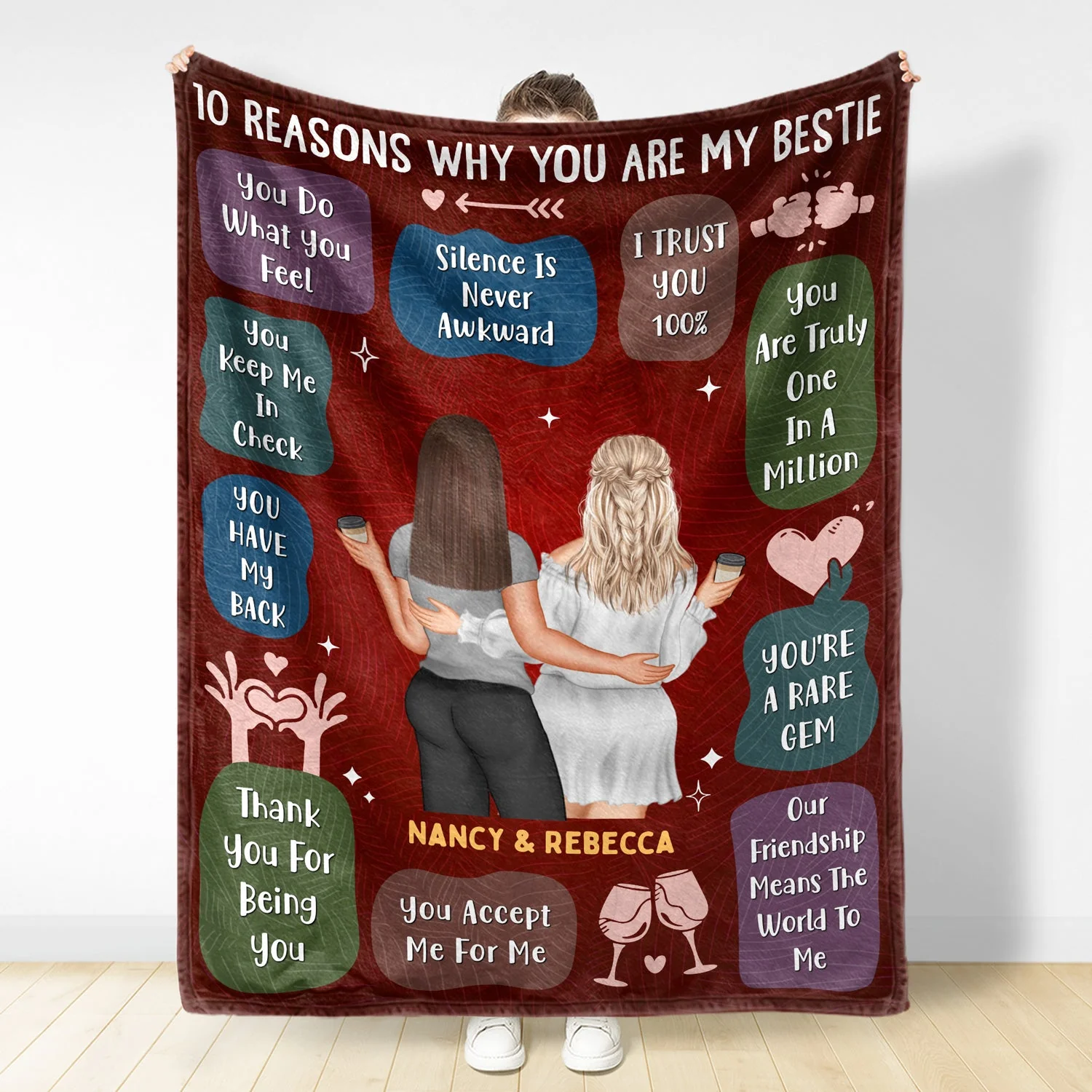 10 Reasons Why You Are My Bestie - Holiday, Birthday, Loving Gift For Friends, Colleagues - Personalized Fleece Blanket - Image 4