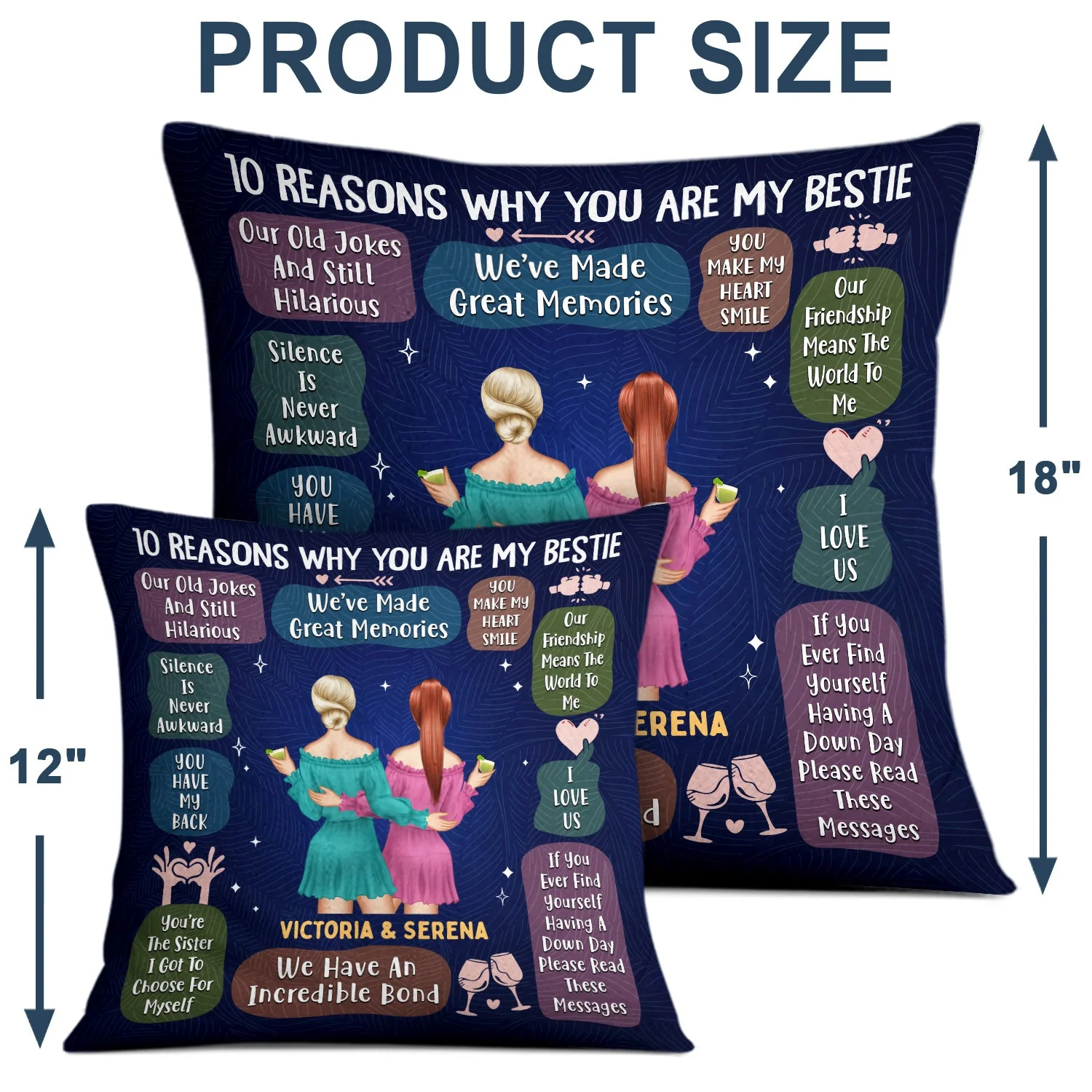 10 Reasons Why You Are My Bestie - Holiday, Birthday, Loving Gift For Friends, Colleagues - Personalized Pillow - Image 5