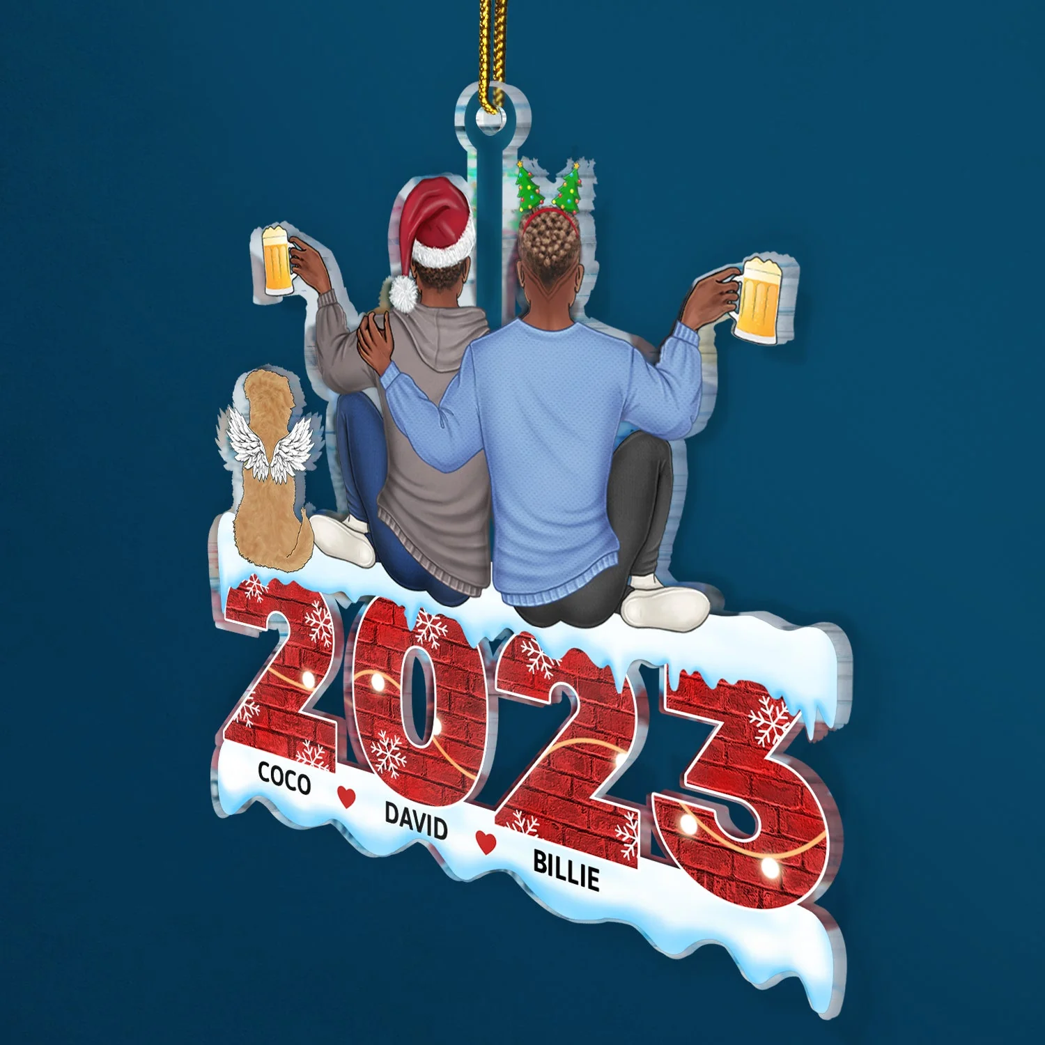 2023 Family - Christmas Gift For Couples, Dog Lovers, Cat Lovers, Pet Lovers - Personalized Cutout Acrylic Ornament - Image 2