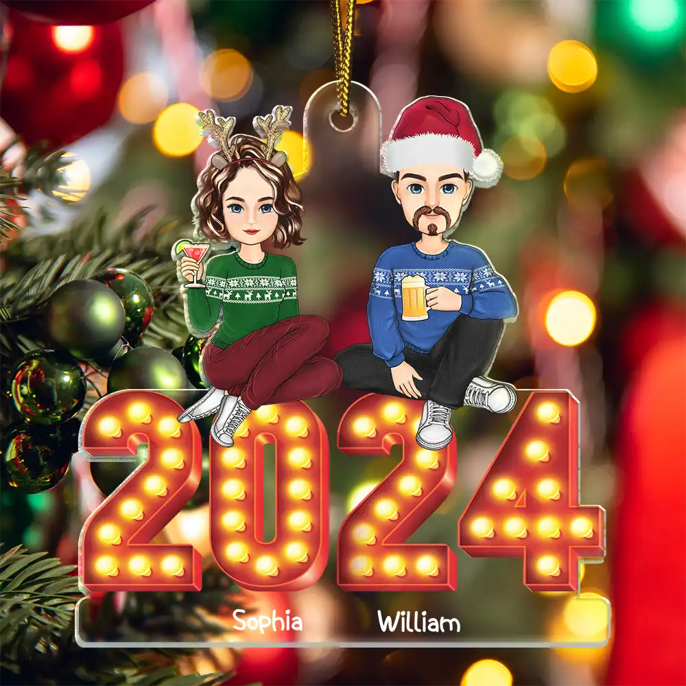 2024 Cartoon Family And Pet Retro Cinema - Personalized Cutout Acrylic Ornament - Image 5