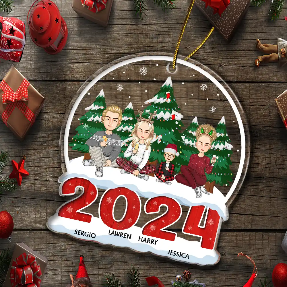 2024 Christmas Family A Whole Lot Of Love - Personalized Custom Shaped Acrylic Ornament - Image 5