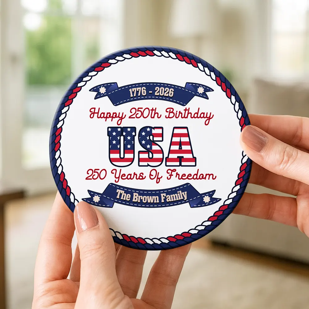 250 Years Of Freedom US Independence Day - Personalized Ceramic Coaster - Image 4