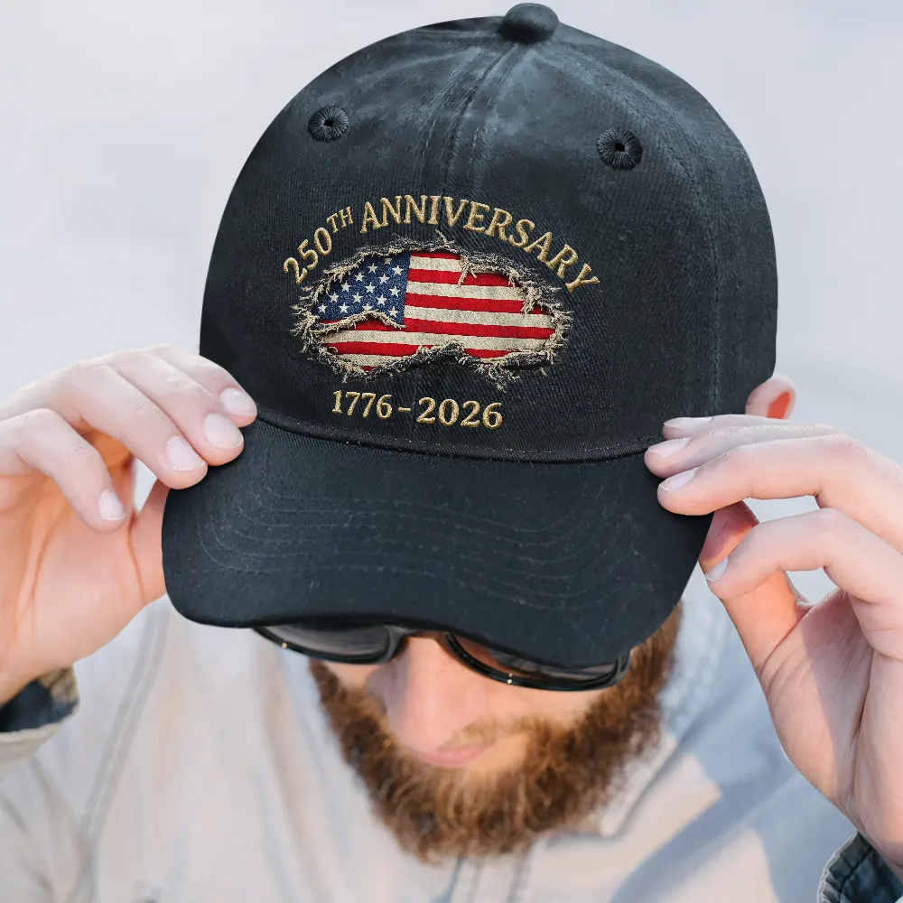 250th Anniversary US Independence Day - Vintage Washed Denim Cap - Image 2