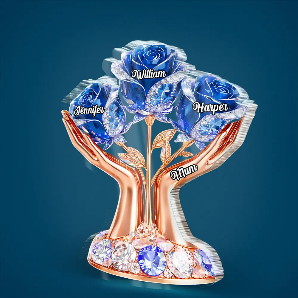 3D Crystal Effect Mom’s Love In Bloom - Personalized Custom Shaped Acrylic Plaque - Image 2