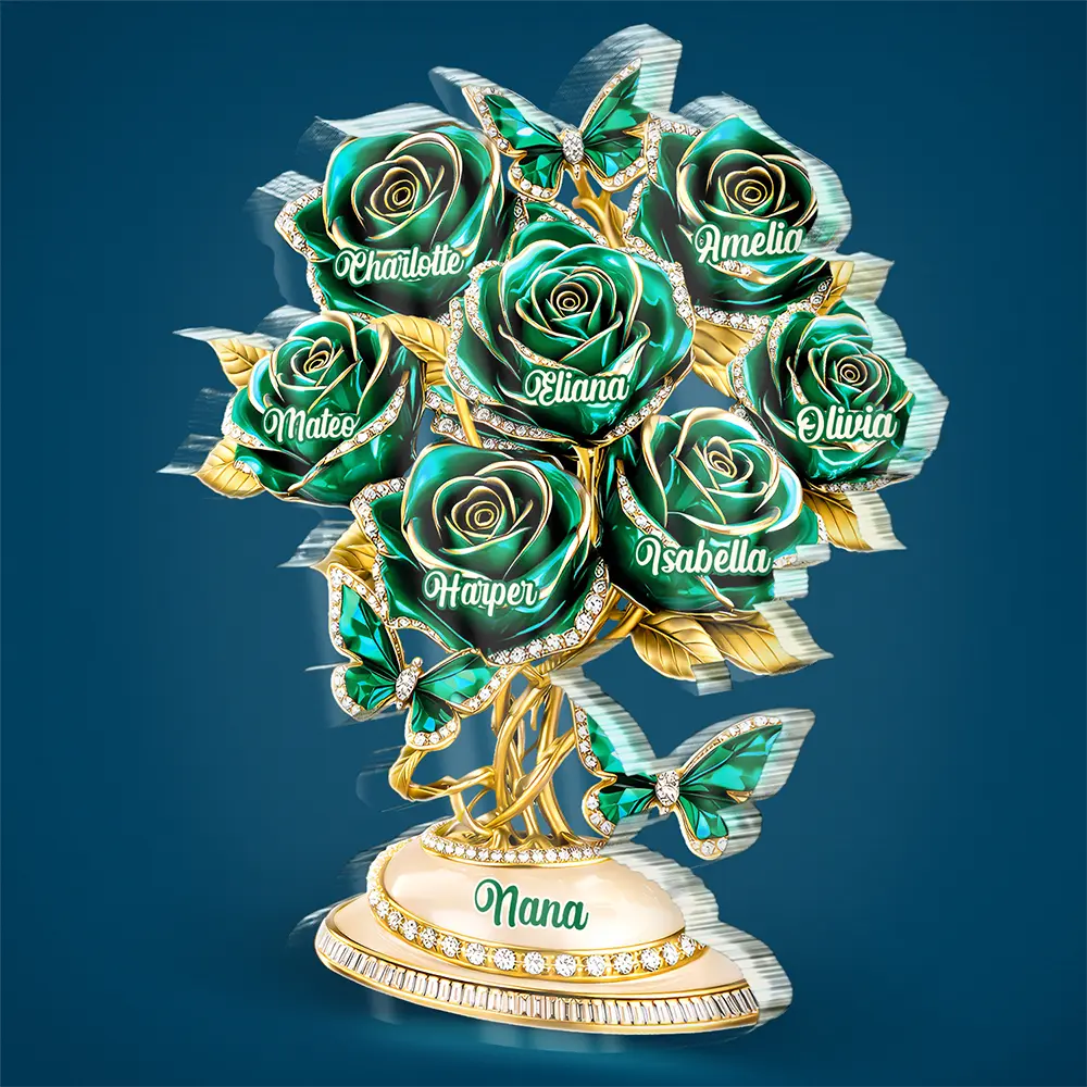 3D Crystal Effect Roses Mom’s Everlasting Love - Personalized Custom Shaped Acrylic Plaque - Image 2