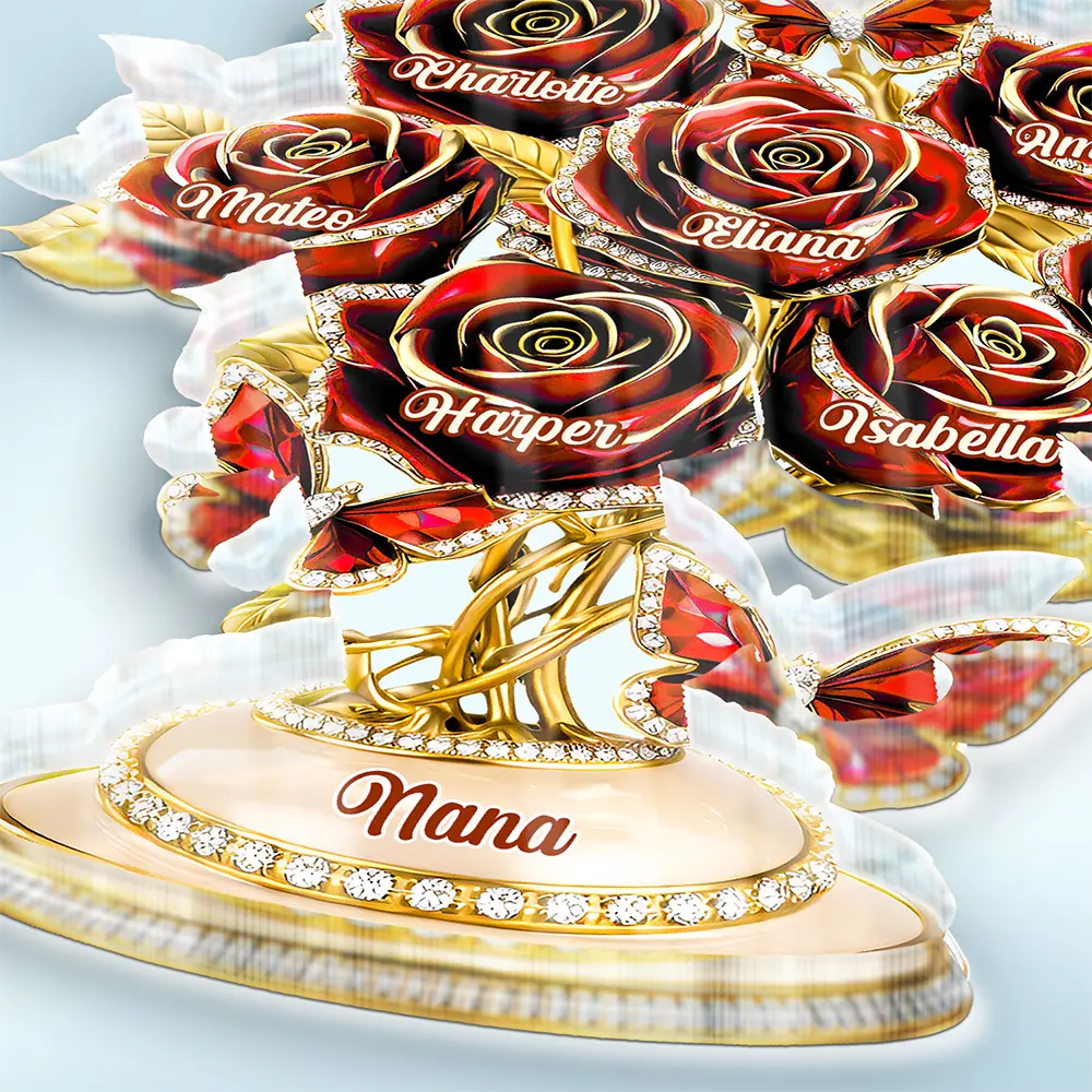 3D Crystal Effect Roses Mom’s Everlasting Love - Personalized Custom Shaped Acrylic Plaque - Image 3
