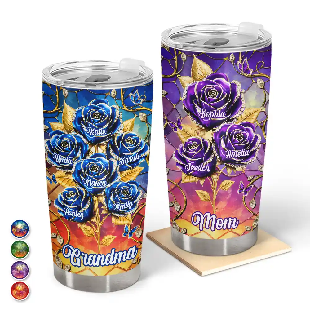 3D Crystal Effect Roses Mom's Everlasting Love - Personalized Tumbler