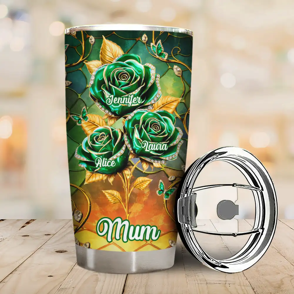 3D Crystal Effect Roses Mom's Everlasting Love - Personalized Tumbler - Image 2