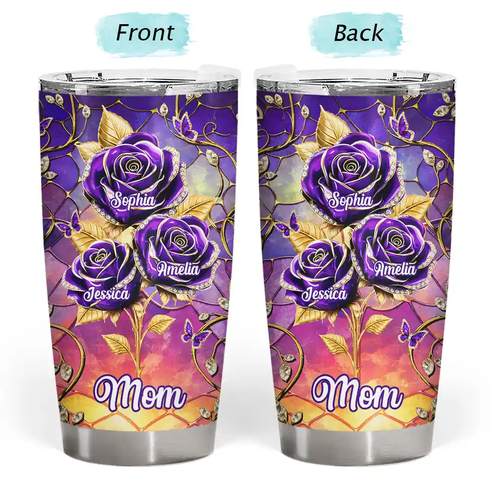3D Crystal Effect Roses Mom's Everlasting Love - Personalized Tumbler - Image 3