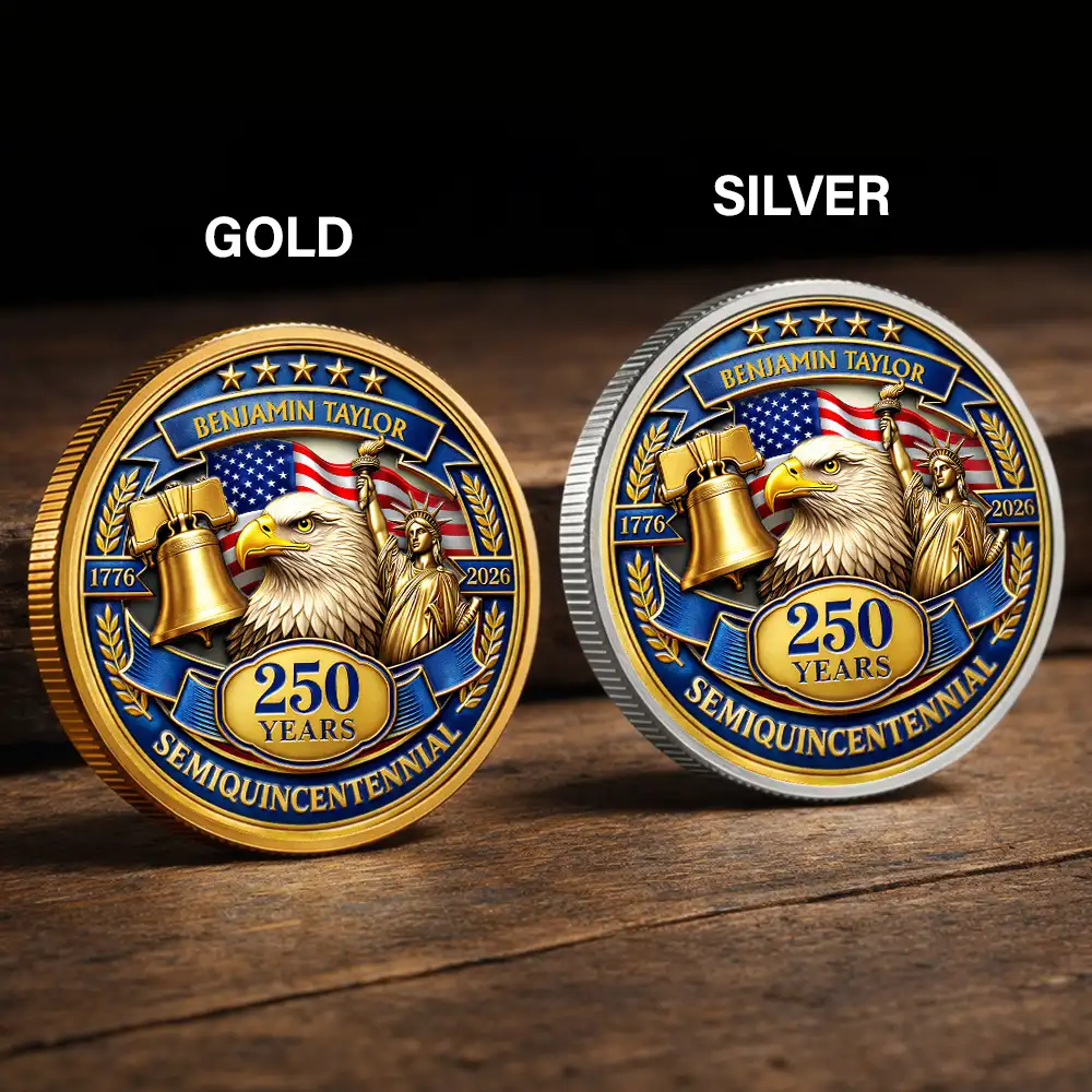 3D Effect 250 Years Semiquincentennial - Personalized Commemorative Keepsake Coin - Image 2