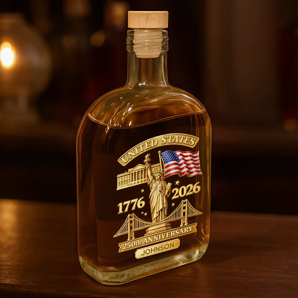 3D Effect 250th Anniversary - Personalized Whiskey Bottle - Image 3