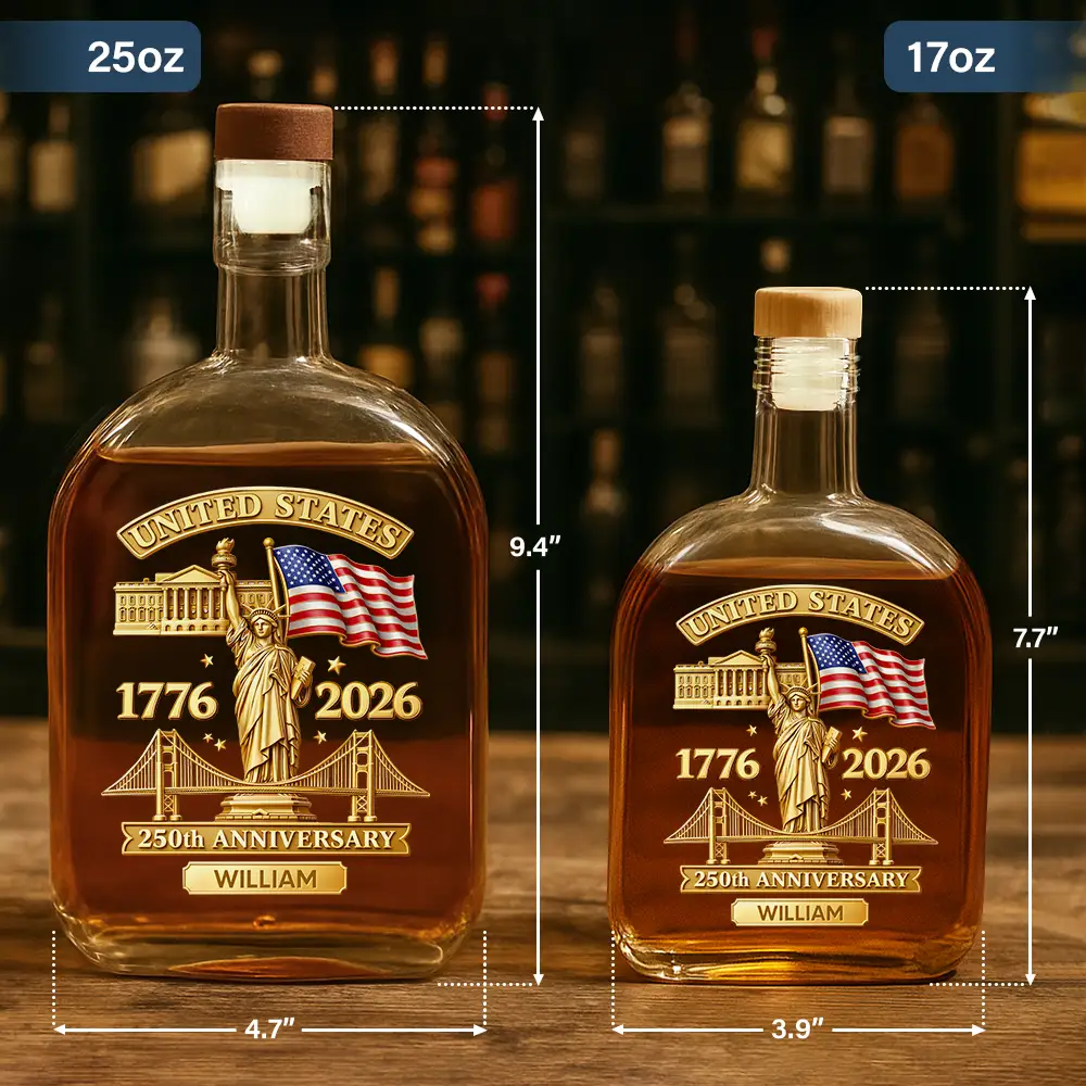 3D Effect 250th Anniversary - Personalized Whiskey Bottle - Image 5