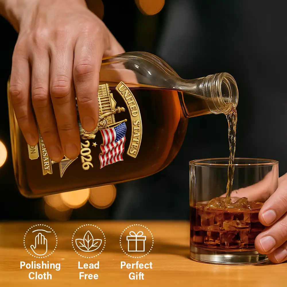 3D Effect 250th Anniversary - Personalized Whiskey Bottle - Image 6