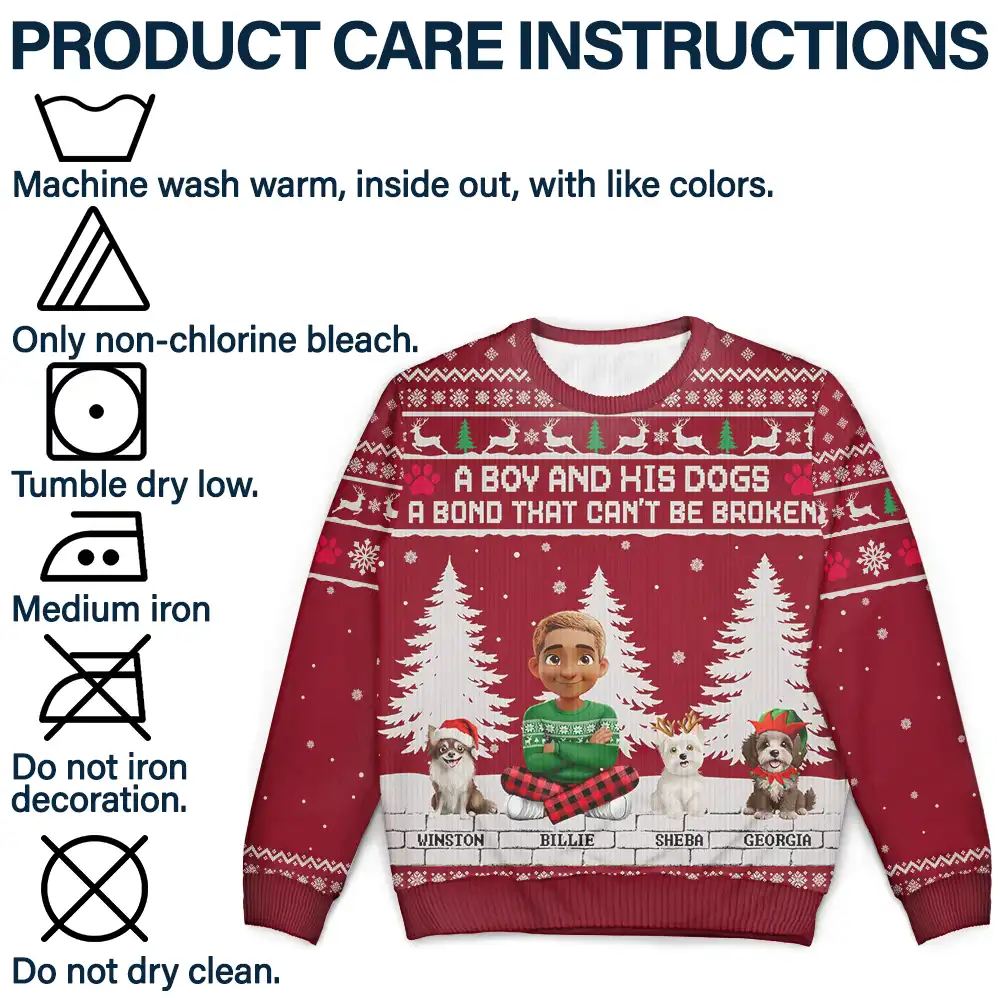 3D Effect A Girl And Her Dog - Personalized Unisex Ugly Sweater - Image 7