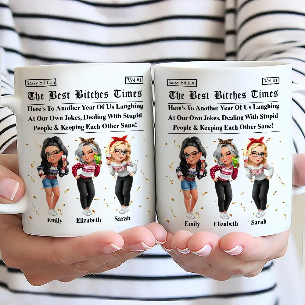 3D Effect Besties Here's To Another Year Of Us - Personalized Mug - Image 2