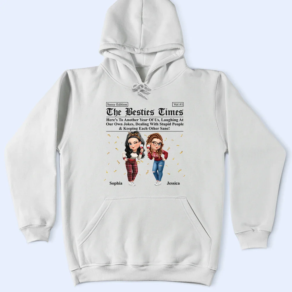3D Effect Besties Here's To Another Year Of Us - Personalized T Shirt - Image 6