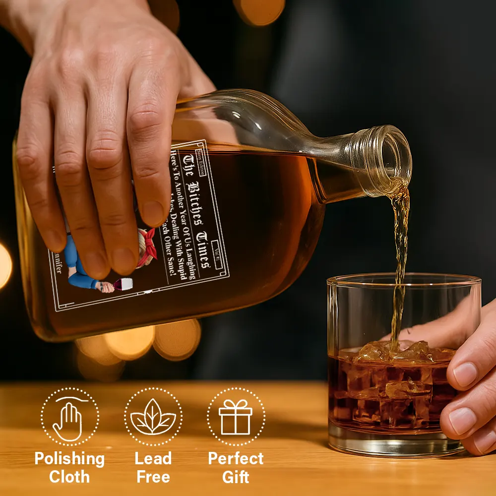 3D Effect Besties Here's To Another Year Of Us - Personalized Whiskey Bottle - Image 6