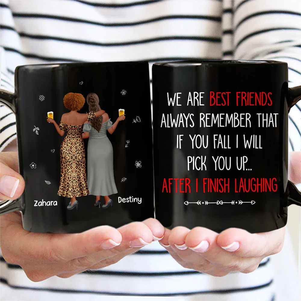 3D Effect Besties If You Fall I Will Pick You Up - Personalized Mug - Image 3