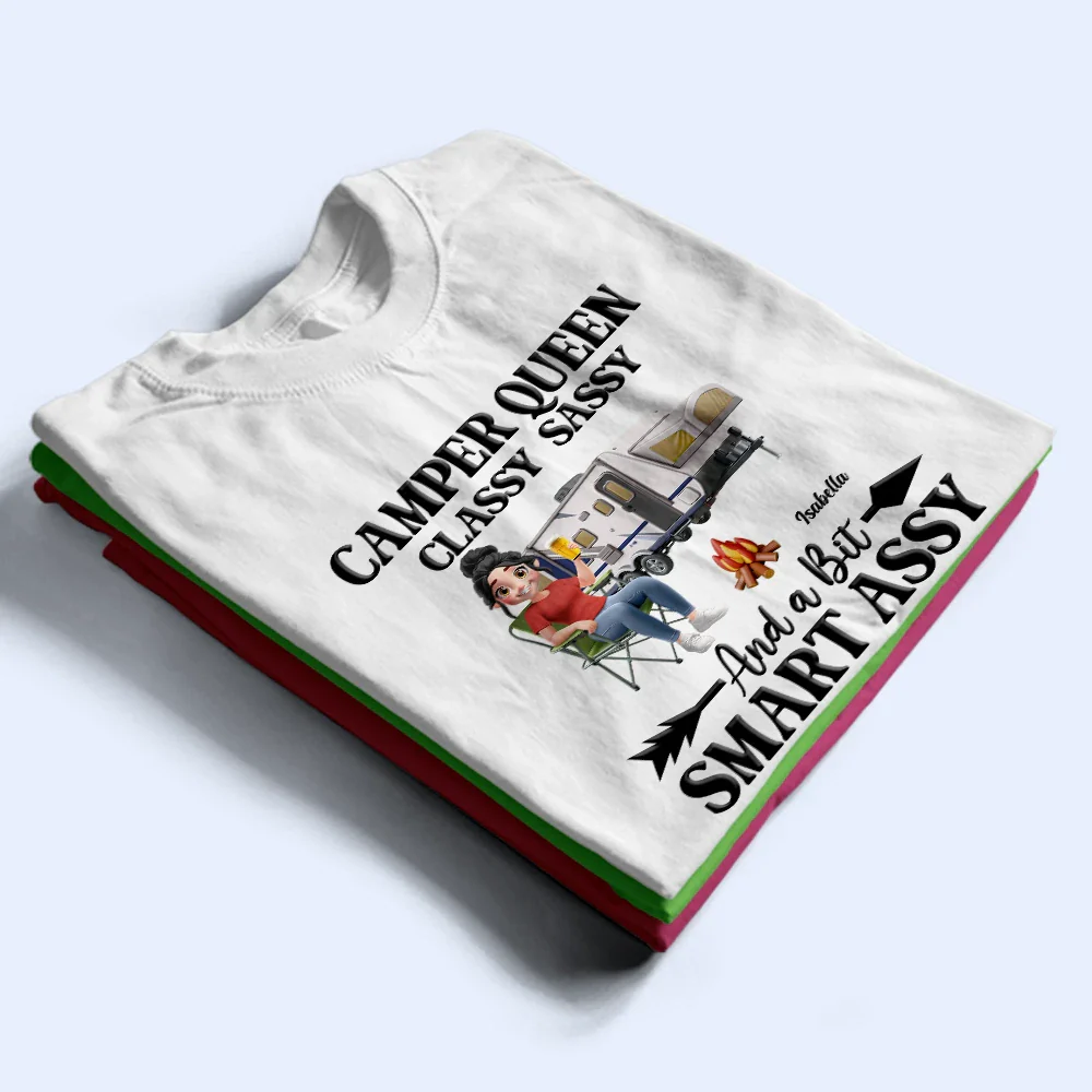 3D Effect Camper Queen Classy Sassy - Personalized T Shirt - Image 2