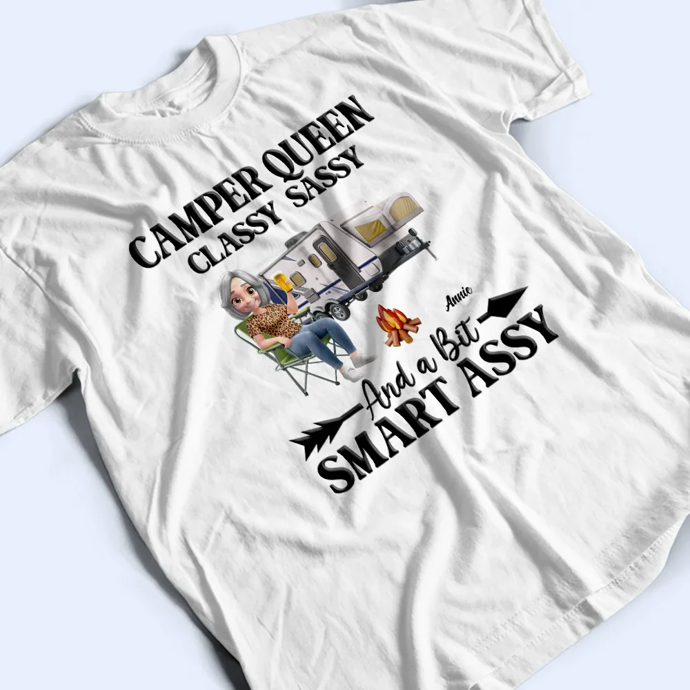 3D Effect Camper Queen Classy Sassy - Personalized T Shirt - Image 3