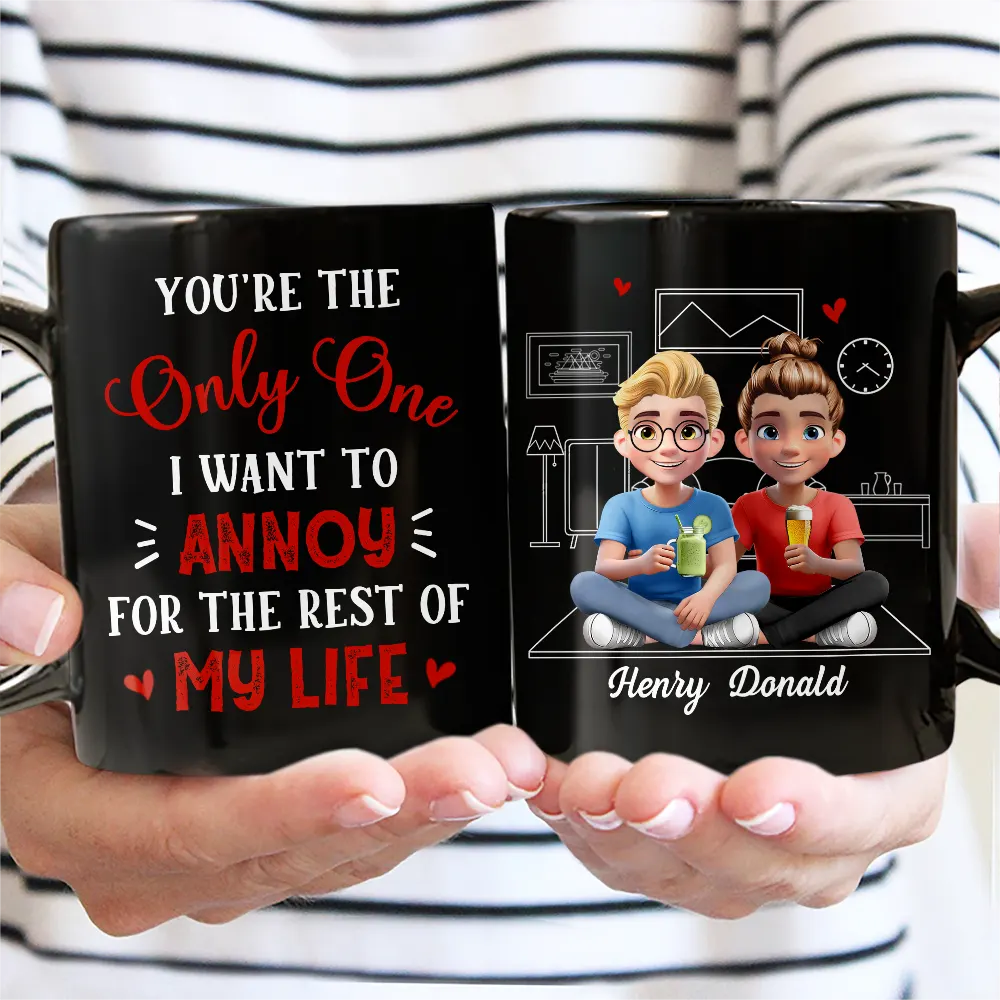 3D Effect Couple The Only One I Want To Annoy - Personalized Mug - Image 3