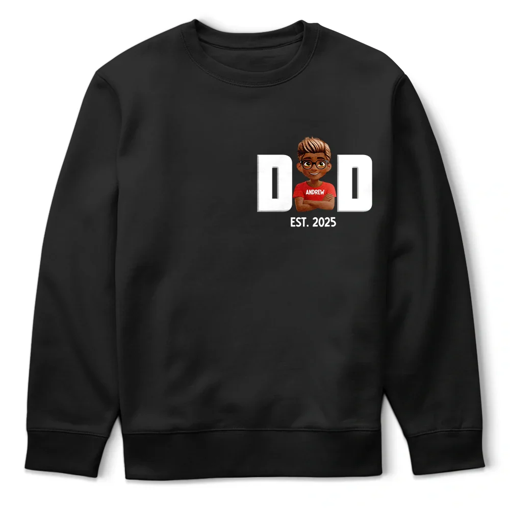 3D Effect Dad - Personalized T Shirt - Image 2