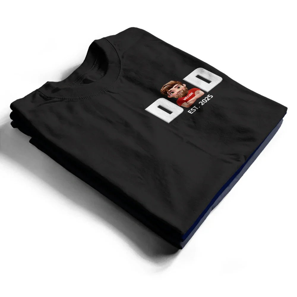 3D Effect Dad - Personalized T Shirt - Image 4
