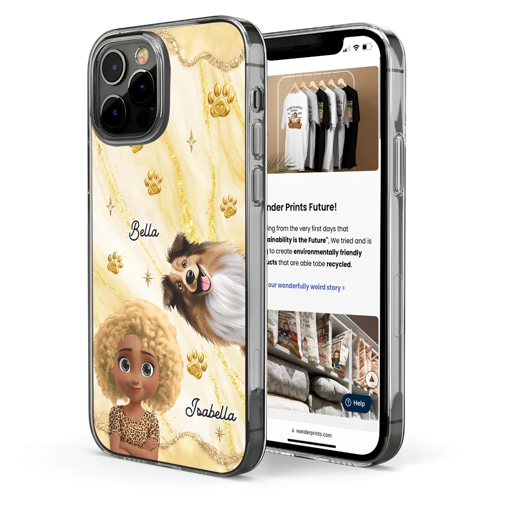 3D Effect Dog Cat Mom - Personalized Clear Phone Case - Image 4