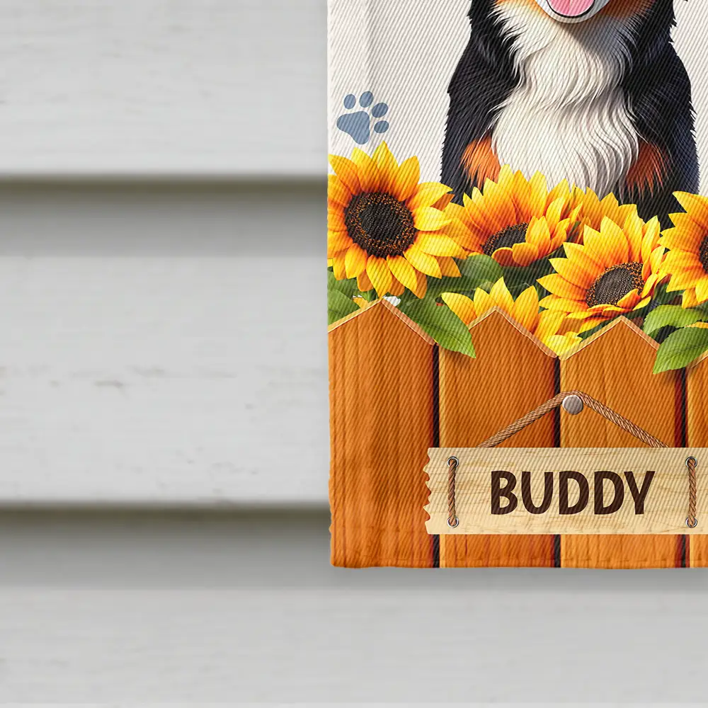 3D Effect Dogs Cats Welcome Hope You Brought Treats - Personalized Flag - Image 4