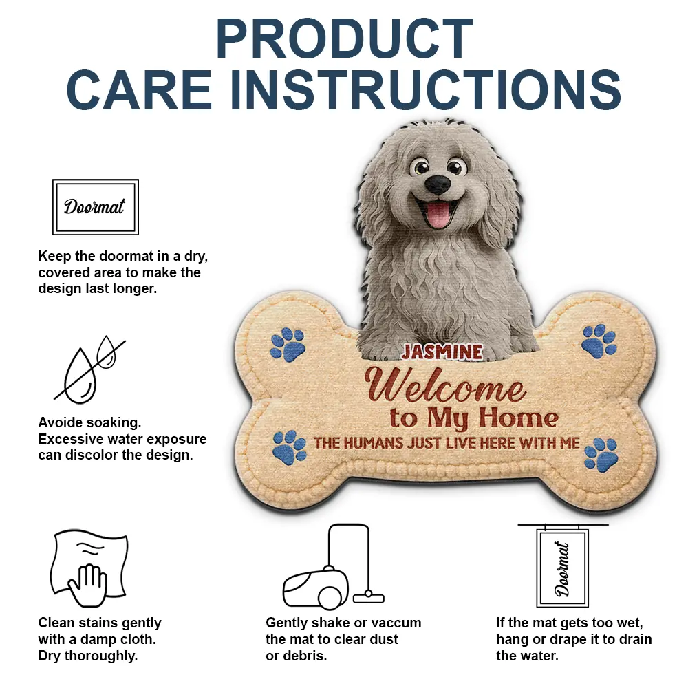 3D Effect Dogs Welcome To Our Home - Personalized Custom Shaped Doormat - Image 5