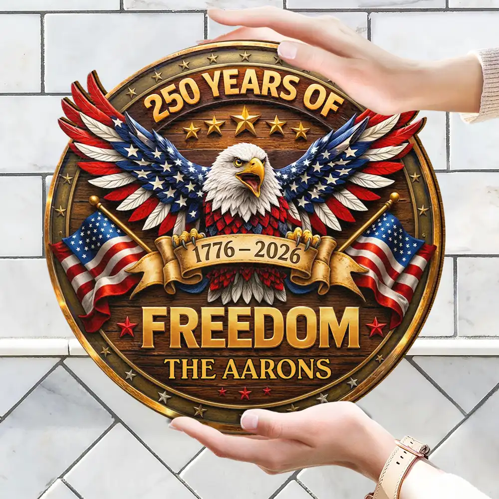 3D Effect Eagle America 250 Years Of Freedom - Personalized Custom Shaped Wood Sign - Image 4