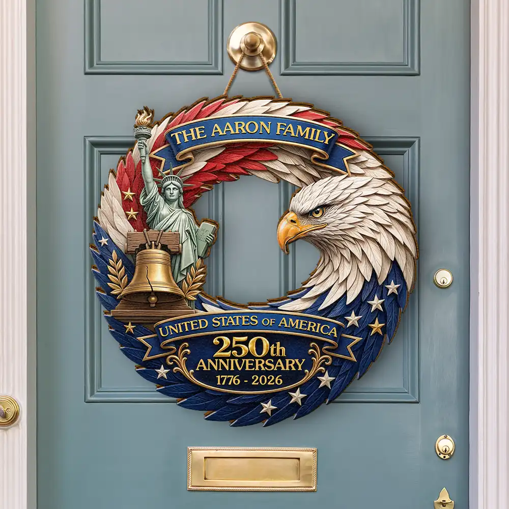3D Effect Eagle America 250th Anniversary - Personalized Custom Shaped Wood Sign - Image 3