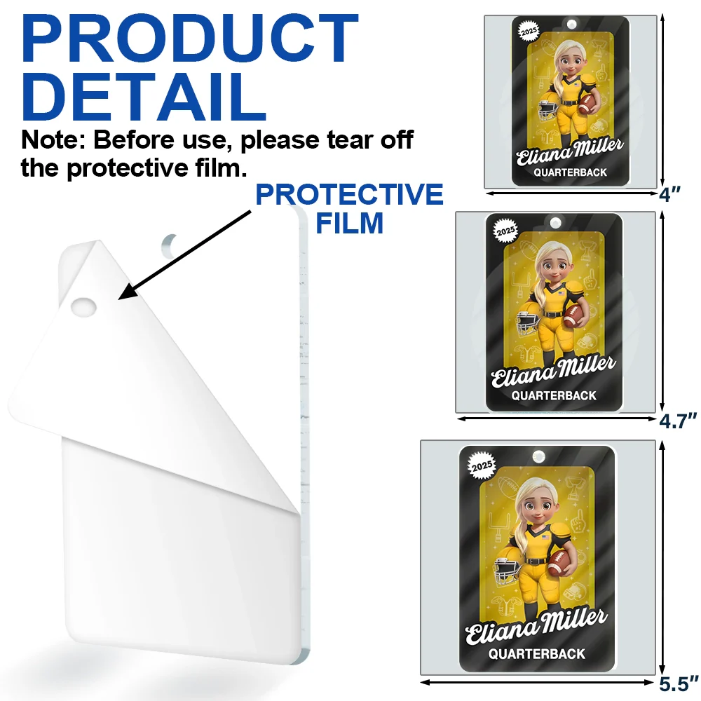 3D Effect Football Player Toy Box - Personalized Custom Shaped Acrylic Ornament - Image 6