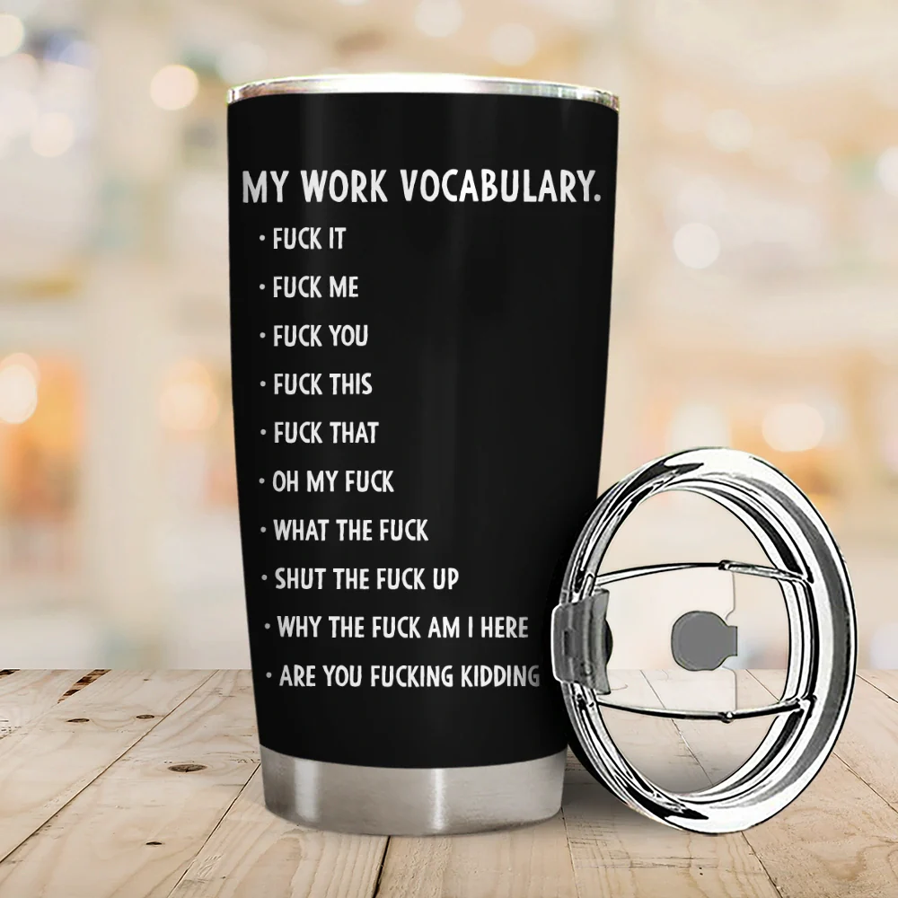 3D Effect Funny Chicken F-CAW-F My Work Vocabulary - Personalized Tumbler - Image 2
