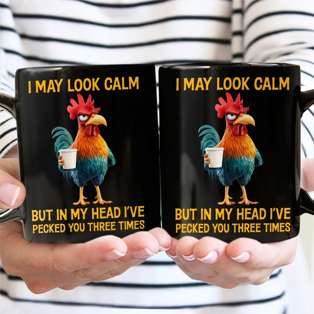 3D Effect Funny Chicken I've Pecked You - Personalized Mug - Image 3