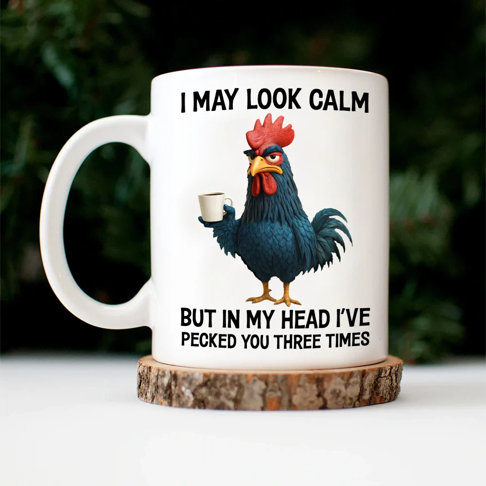 3D Effect Funny Chicken I've Pecked You - Personalized Mug - Image 4