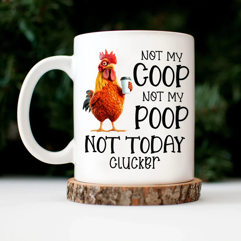 3D Effect Funny Chicken Not Today Clucker - Personalized Mug - Image 4
