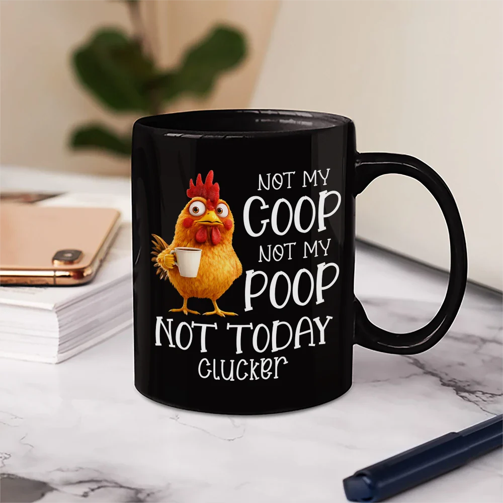 3D Effect Funny Chicken Not Today Clucker - Personalized Mug - Image 5