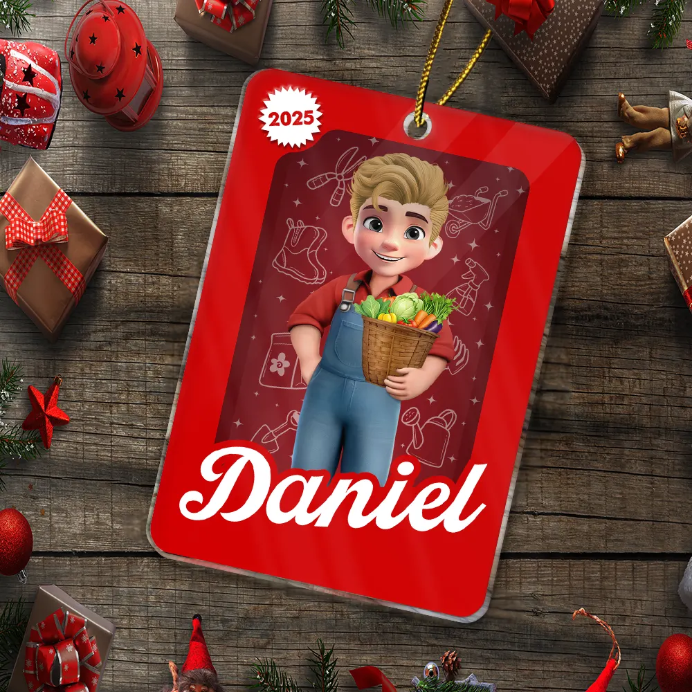 3D Effect Gardener Toy Box - Personalized Custom Shaped Acrylic Ornament - Image 5