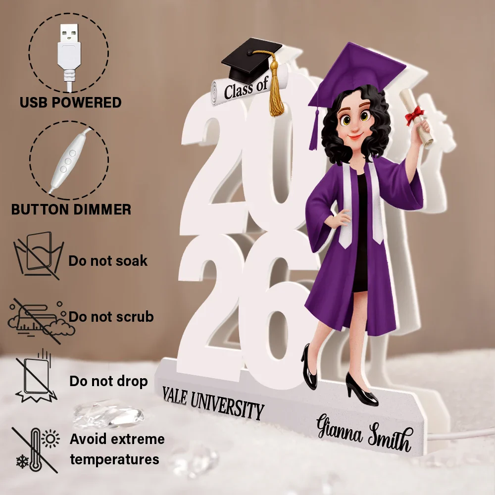 3D Effect Graduation Man Woman - Personalized Custom Shaped Light Box - Image 6