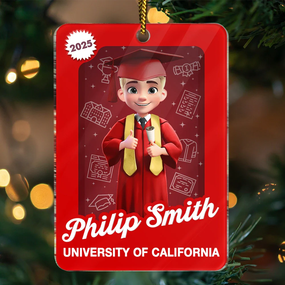 3D Effect Graduation Toy Box - Personalized Custom Shaped Acrylic Ornament - Image 3