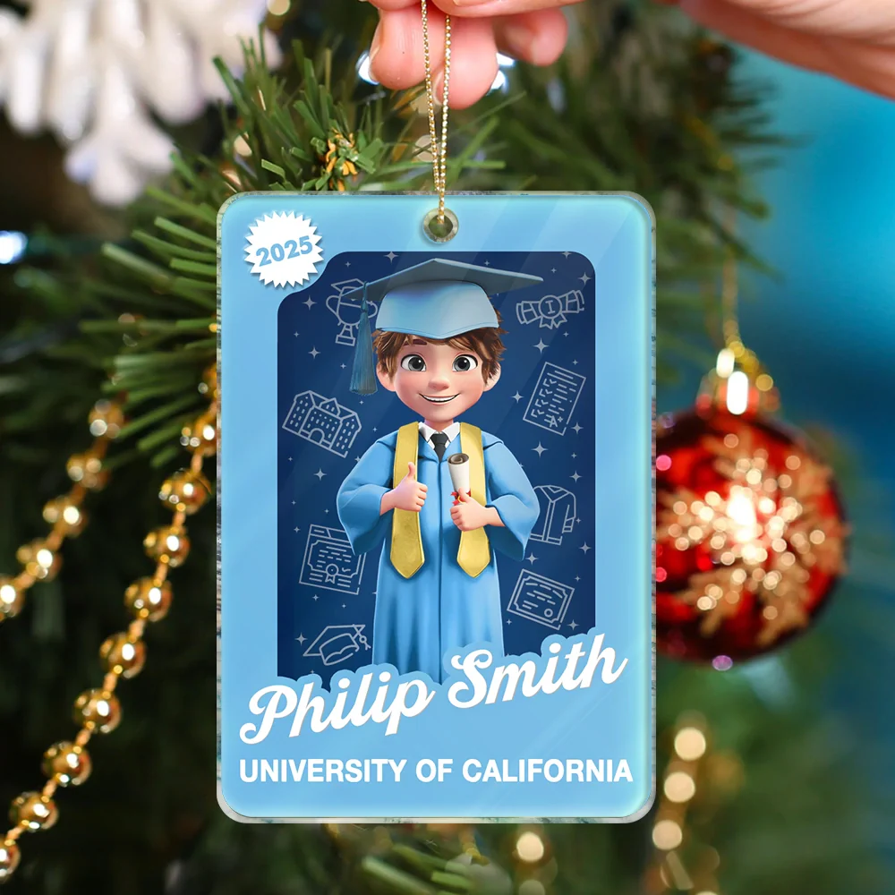 3D Effect Graduation Toy Box - Personalized Custom Shaped Acrylic Ornament - Image 4