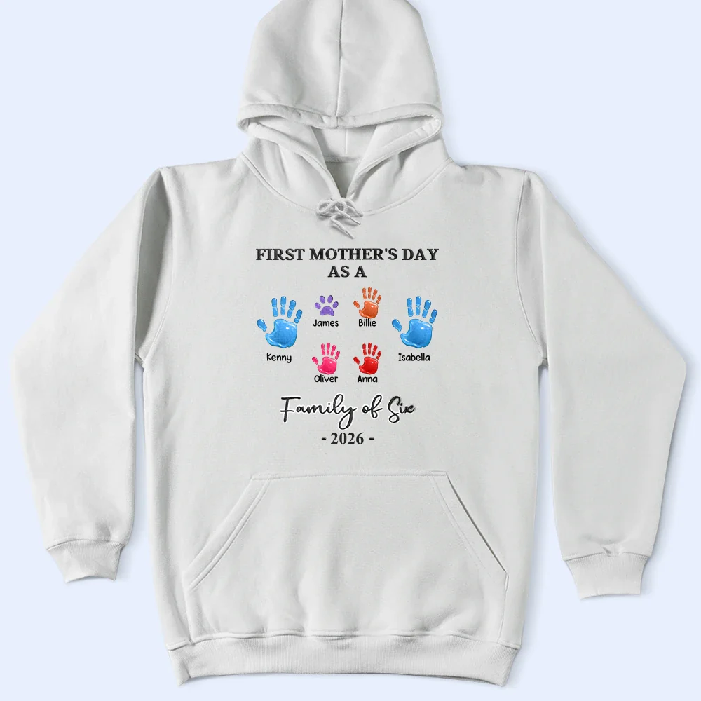 3D Effect Handprints Family - Personalized T Shirt - Image 4