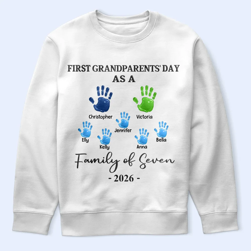 3D Effect Handprints Family - Personalized T Shirt - Image 5