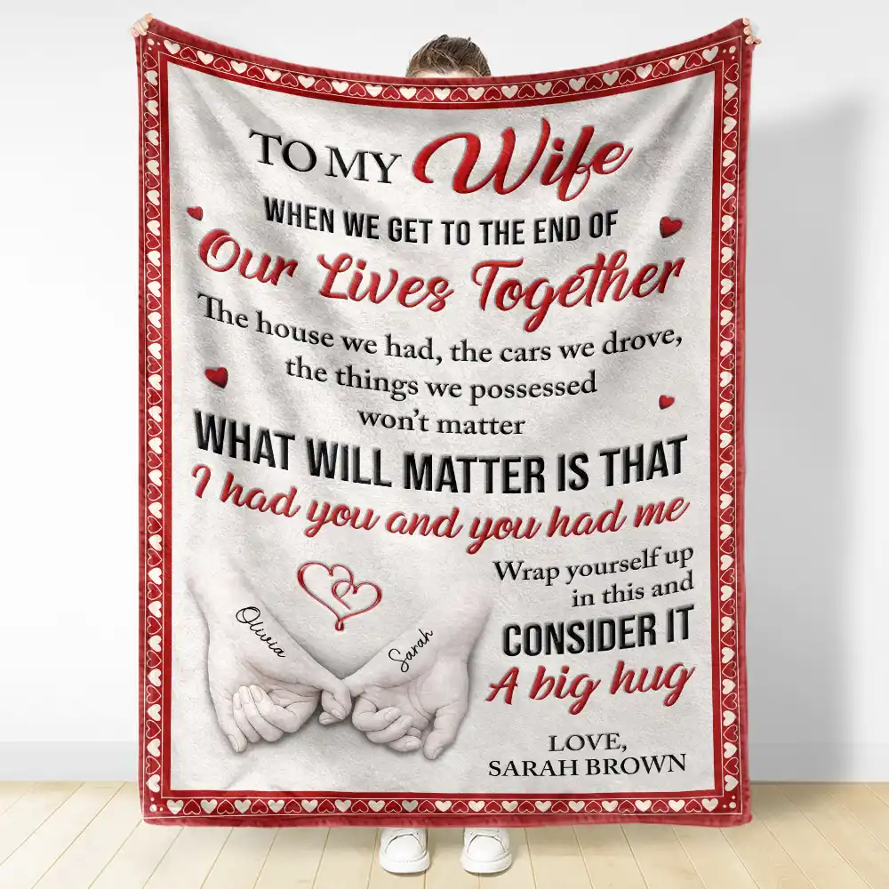 3D Effect Holding Hands Couple I Wish I Could Turn Back The Clock - Personalized Fleece Blanket, Sherpa Blanket - Image 3