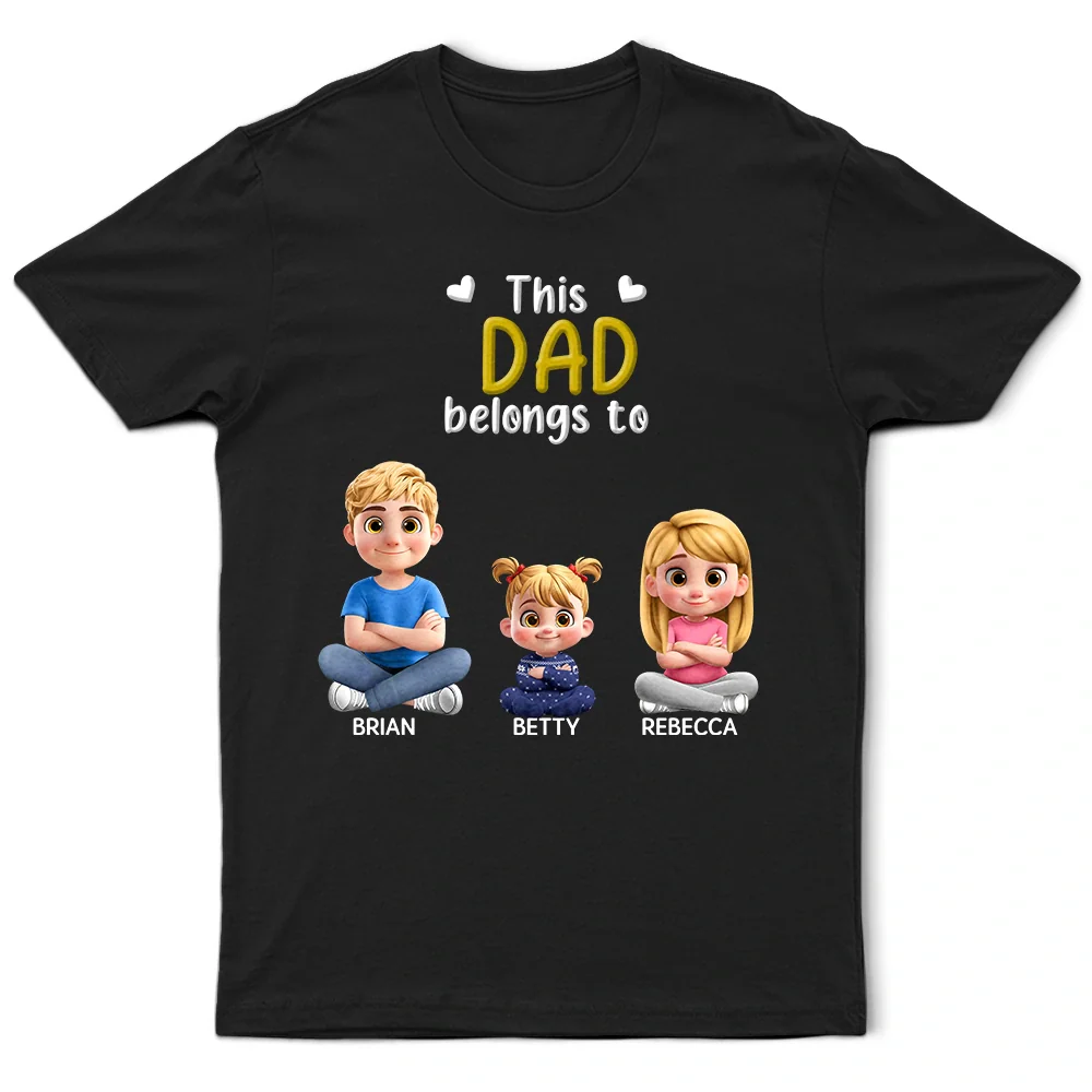 3D Effect Kid Cross Arm This Grandpa Belongs To - Personalized T Shirt - Image 2
