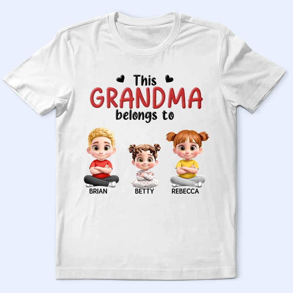 3D Effect Kid Cross Arm This Grandpa Belongs To - Personalized T Shirt - Image 3